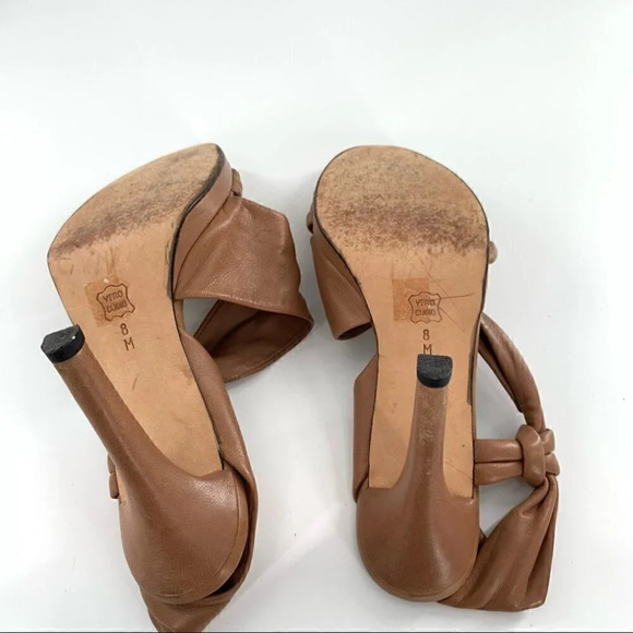 Vaneli womens heels size 8 luggage brown leather slingback platforms - Picture 7 of 12